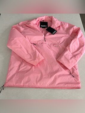 RAINS Pink Sky Padded Nylon Anorak Waterproof Jacket Pullover Unisex Large